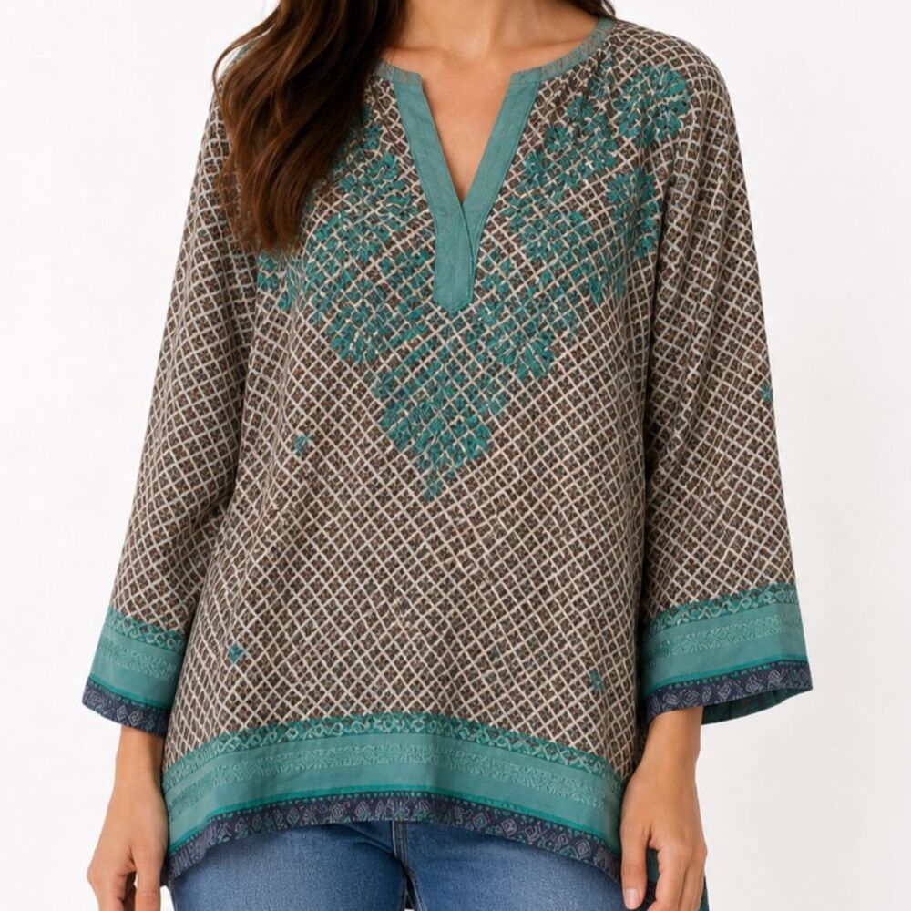 Gretchen Scott Designs silky boho tunic top  - Size M